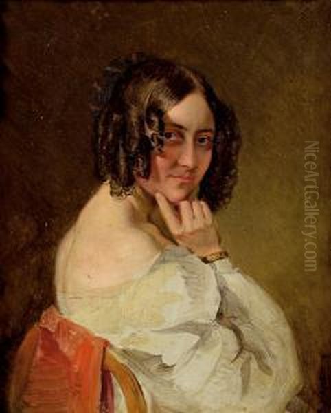 Portrat Therese Malfatti Oil Painting by Karl Von Saar