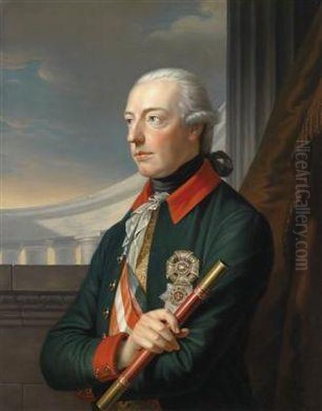 Portrait Of Emperor Joseph Ii Oil Painting by Carl Von Sales