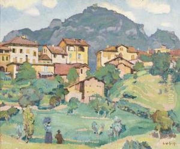 Ansicht Von Montagnola. Oil Painting by Carl Albert Von Salis-Soglio