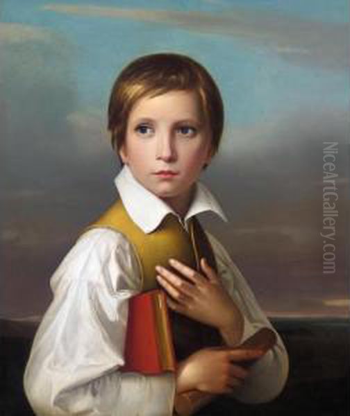 Felix Schadow Oil Painting by Friedrich Wilhelm von Schadow