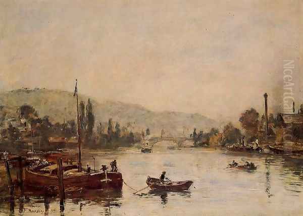 Rouen View from the Queen's Way 1895 Oil Painting by Eugene Boudin