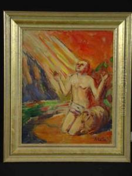 Tat. In Mnch.) Oil Painting by Max Von Schellerer