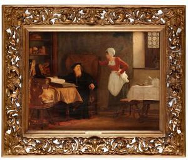 Interior Med Lard Man Oil Painting by Claudius Von Schraudolph