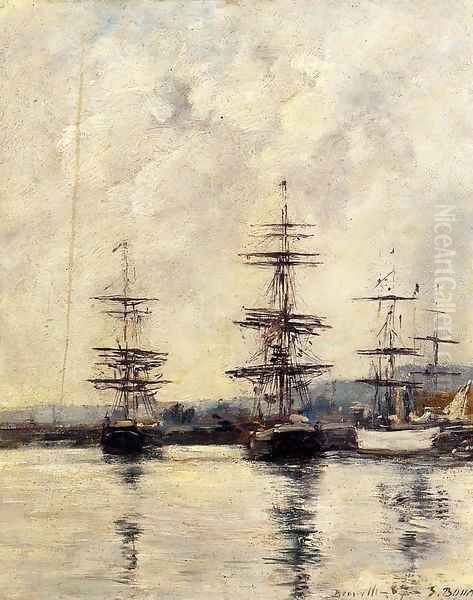 The Port at Saint-Vaast-la-Houghe 1892 Oil Painting by Eugene Boudin