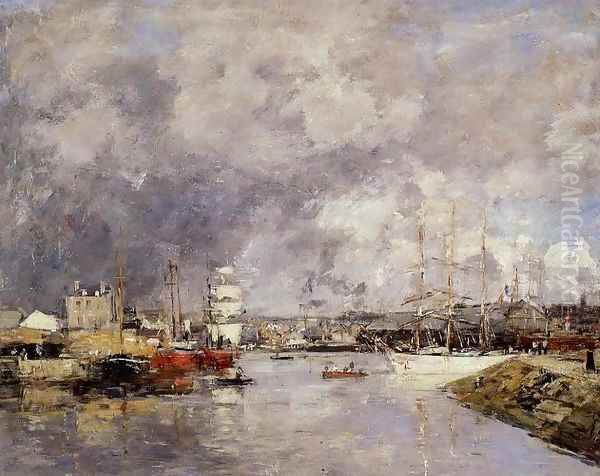 The Port of Deauville 1888-1895 Oil Painting by Eugene Boudin