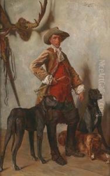 Der Jagdherr Oil Painting by Alfred Von Schrotter