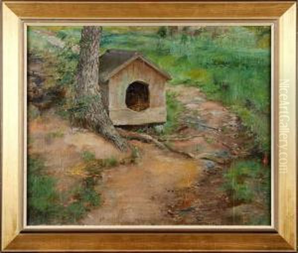 Landskap Med Hundkoja Oil Painting by Ida Eleonora Von Schulzenheim