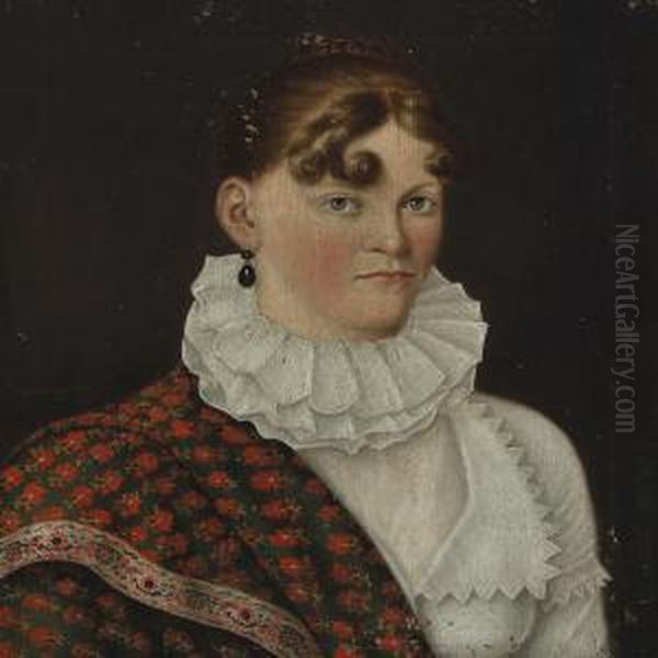 Portrait Of Jacobine Saabye (1773-1842) Oil Painting by Carl Christian Von Seydewitz