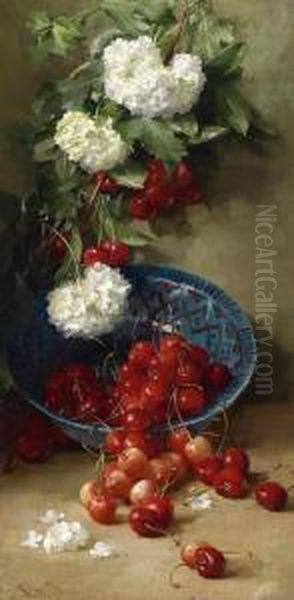 Cherries Oil Painting by Clara Von Sivers