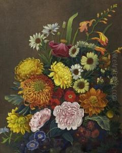 Flower Still Life Oil Painting by Clara Von Sivers