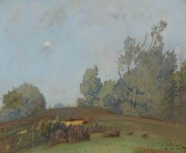 Sommerlandschaft. Oil Painting by Toni, Anton Von Stadler