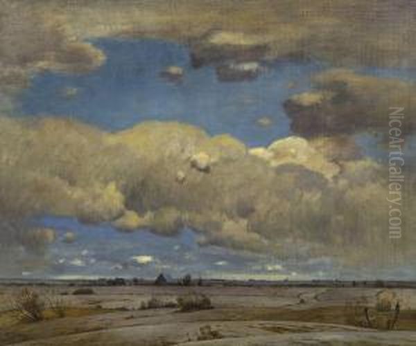 Weite Wolkenlandschaft Oil Painting by Toni, Anton Von Stadler