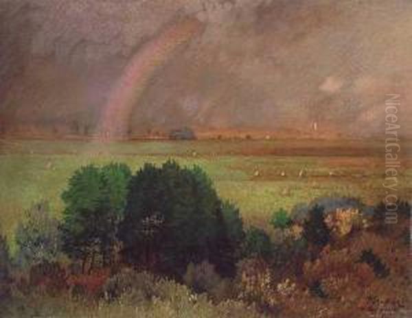 Landschaft Mit Regenbogen Oil Painting by Toni, Anton Von Stadler