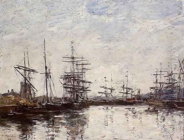 Deauville the Basin 1880 Oil Painting by Eugene Boudin