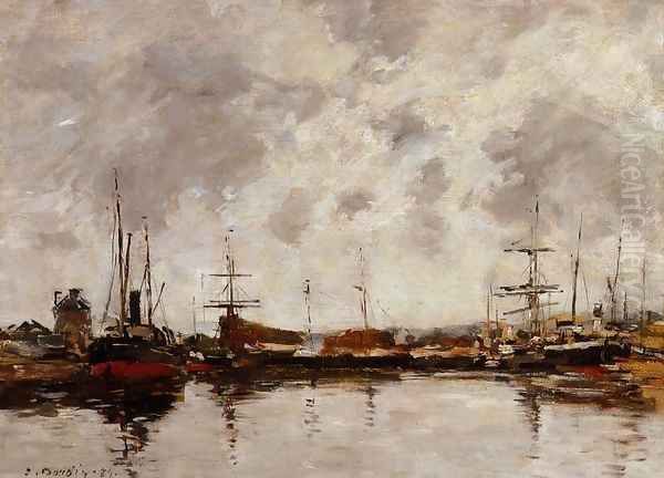 Deauville the Basin 1885 Oil Painting by Eugene Boudin