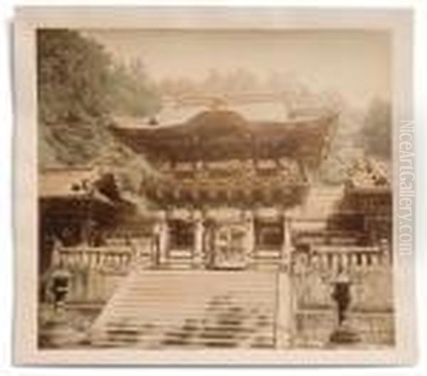 Japon, Nikko, Porte Yomeimon Tosho-gu Oil Painting by Raimund, Baron Von Stillfried Und Rathenitz