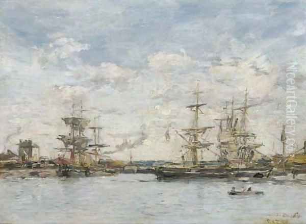 Deauville, Le bassin 2 Oil Painting by Eugene Boudin