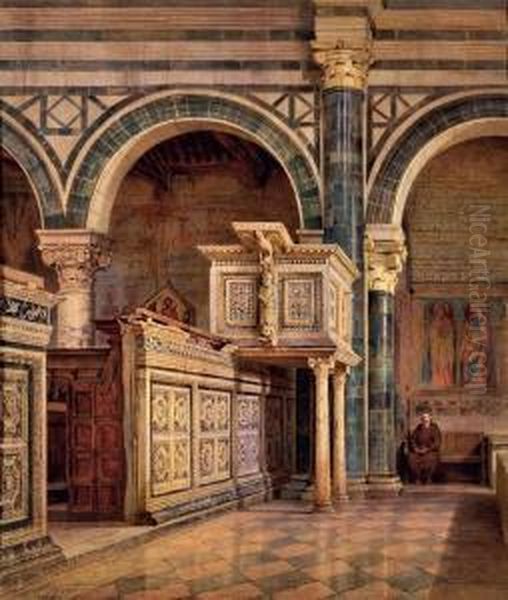 Chiesa Di San Miniato (firenze) Oil Painting by Emanuel Ritter Von Stockler