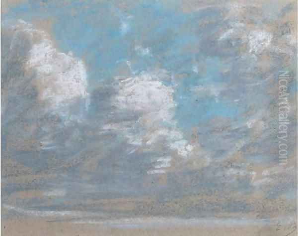 Etude de ciel Oil Painting by Eugene Boudin