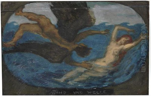 Wind Und Welle Oil Painting by Franz von Stuck