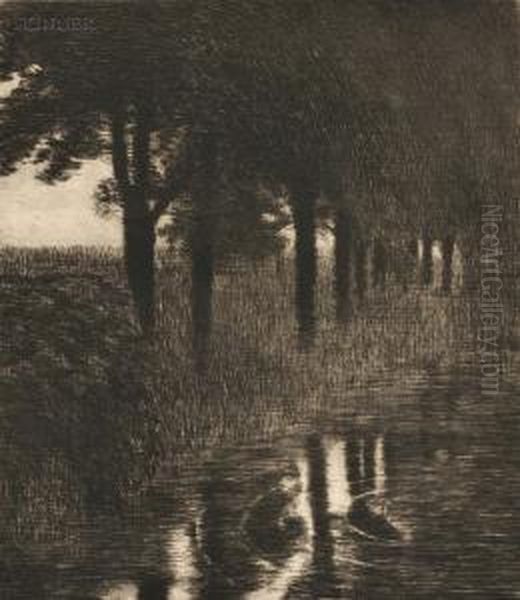 Forellenweiher Oil Painting by Franz von Stuck