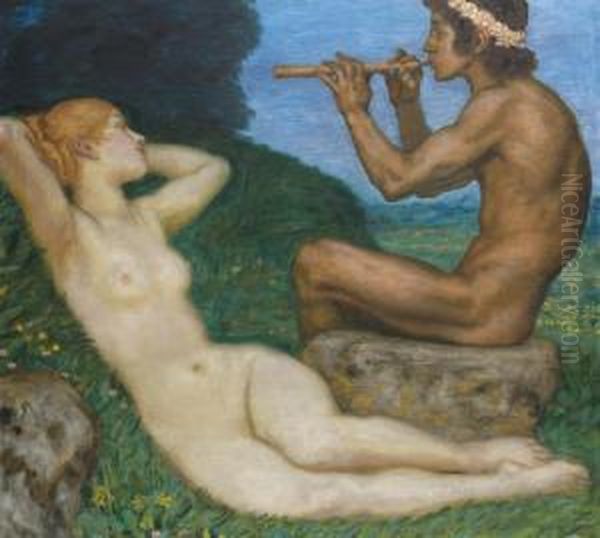 Liebesfruhling Oil Painting by Franz von Stuck