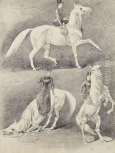 Equitation ; Dressage Oil Painting by Franz Von Stuckenberg