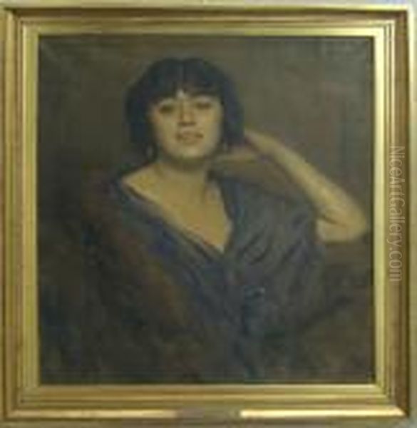 Portrait Of A Woman Oil Painting by Boleslaw Von Szankowski