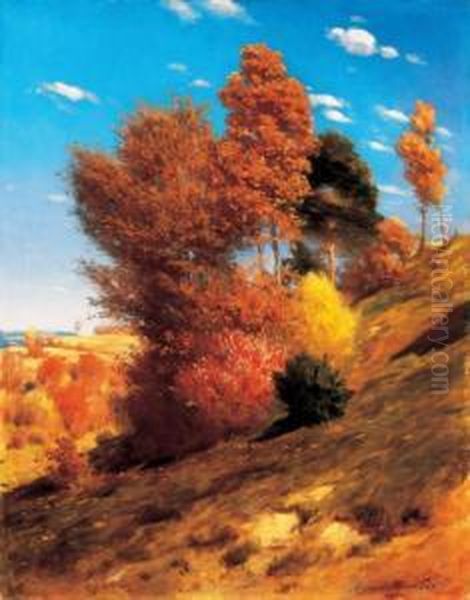 Autumn Oil Painting by Paul Von Szinyei-Merse