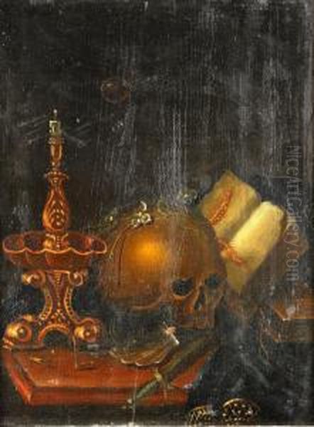 Vanitasstilleben Oil Painting by Christian Von Thum