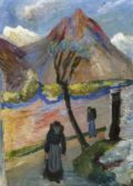 Ticino-study Oil Painting by Marianne von Werefkin