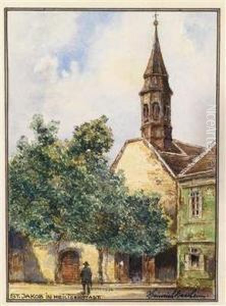 St. Jakob Inheiligenstadt Oil Painting by Heinrich Von Wertheim