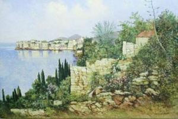 Paesaggio Di Dubrovinik - Oil Painting by Heinrich Von Wertheim