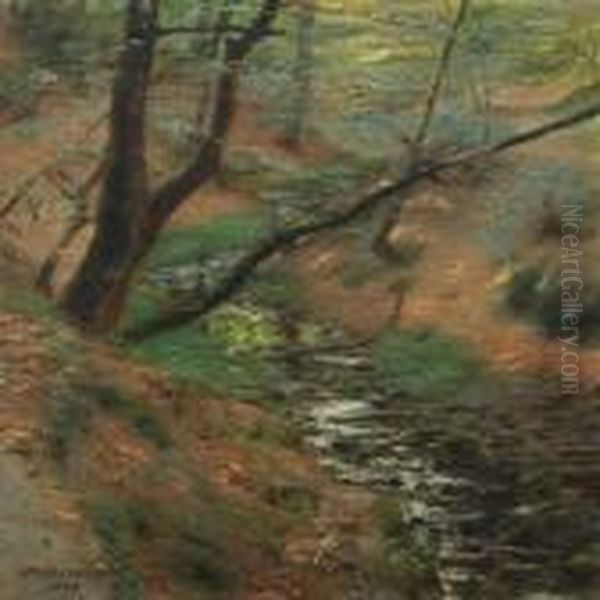 Forest Scenery Oil Painting by Johan Peter Von Wildenradt