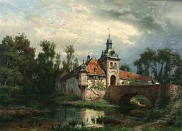 Duitse Boerenhoeve Oil Painting by Clara Von Wille