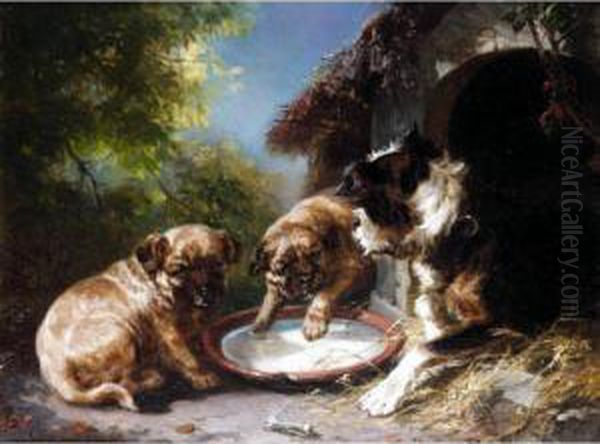 Meal Time Oil Painting by Clara Von Wille