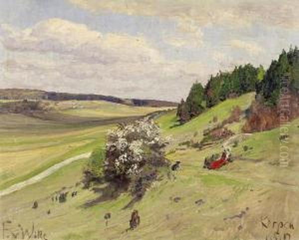 The Eifel Near Kerpen Oil Painting by Fritz Von Wille