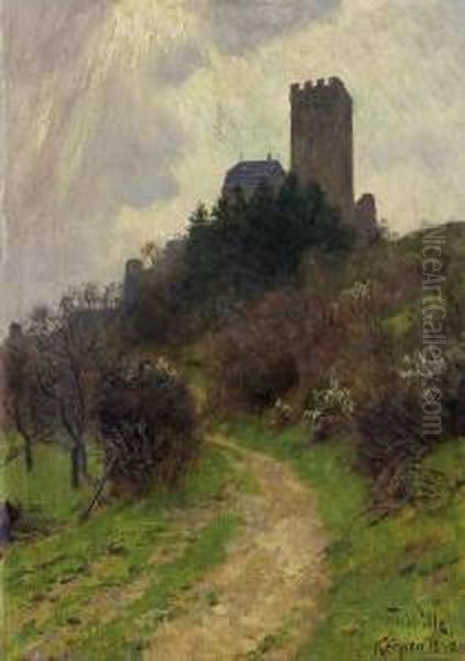 Burg Kerpen Oil Painting by Fritz Von Wille