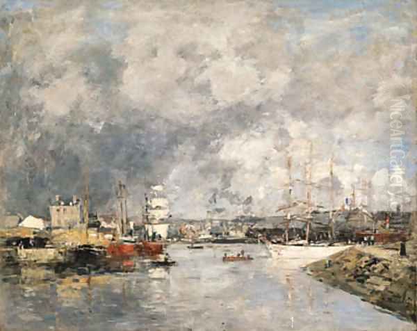 Dieppe, Le port (The Port of Dieppe) Oil Painting by Eugene Boudin