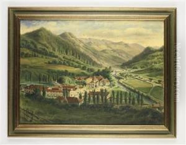 Ansicht Einer Klosteranlage Oil Painting by Carl Von Zellenberg