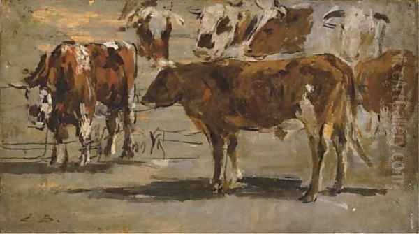 Etude de vaches Oil Painting by Eugene Boudin