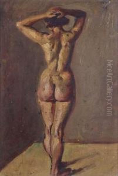 Nude Oil Painting by Heinrich Von Zugel