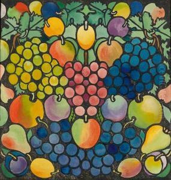 Grapes Oil Painting by Marie Von Zulow