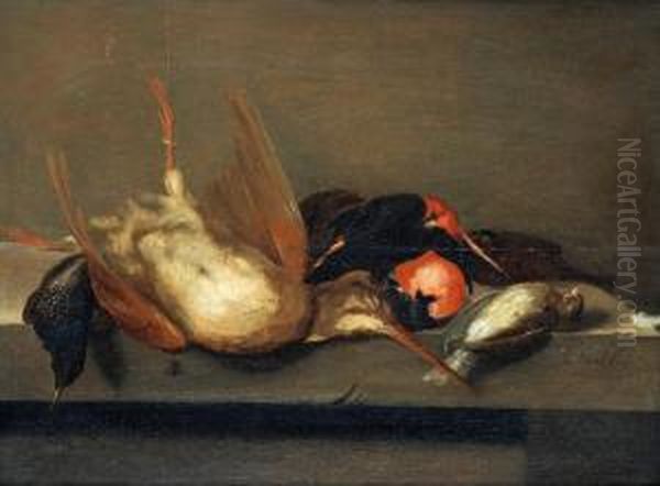 Still Life With Birds Oil Painting by Jacobes Vonck