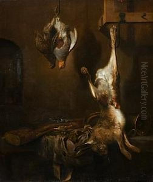 Trophee De Chasse Au Lievre Et Aux Perdrix Oil Painting by Jacobes Vonck