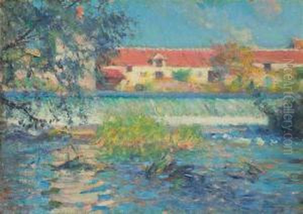 The Old Mill Oil Painting by Robert William Vonnoh