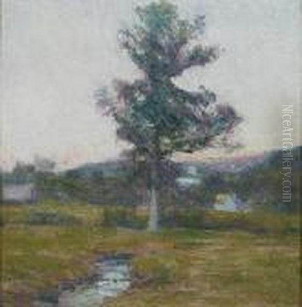 Connnecticut Landscape Oil Painting by Robert William Vonnoh