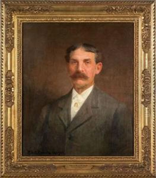 Portrait Of William Davis Winsor,director Of The Insurance Company Of North America Oil Painting by Robert William Vonnoh