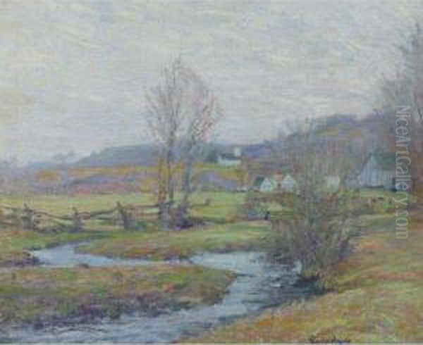 Early Spring, Pleasant Valley, Lyme, Connecticut Oil Painting by Robert William Vonnoh