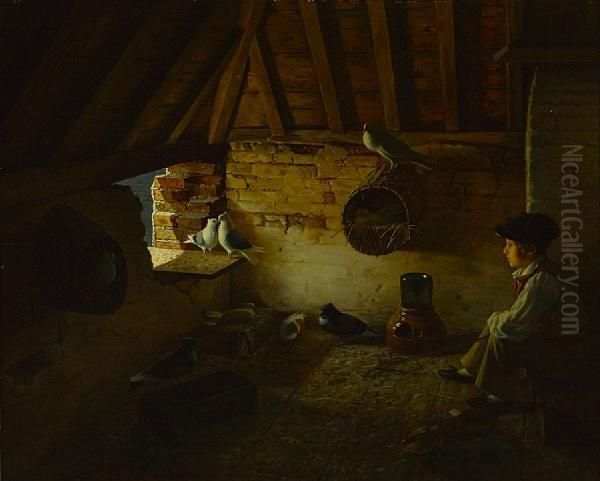 Le Pigeonnier Oil Painting by Henri Voordecker